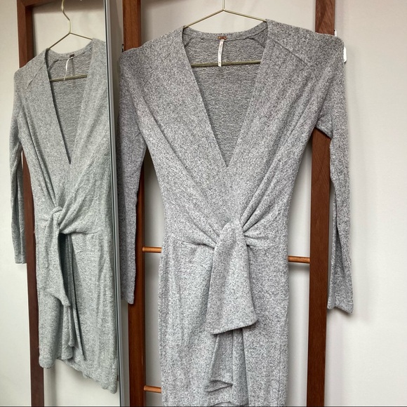 Free People Ginger Cozy Tie Front Sweater Dress - Picture 2 of 8